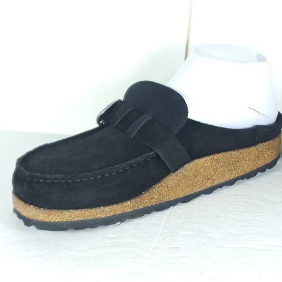Birkenstock Women's Buckley EU38 US7N Black Suede Leather Slip On Clogs Shoes - Picture 8 of 16